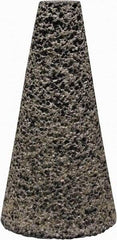 Tru-Maxx - Type 17, 1-1/2" Max Diam, 3" Head Thickness, 16 Grit Oval Cone - Zirconia Alumina, Coarse Grade, 3/8-24 Shank Thread - Benchmark Tooling