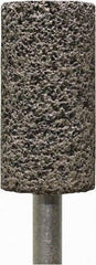 Tru-Maxx - 3/4" Head Diam x 3/4" Thickness, W207, Cylinder End, Zirconia Alumina Mounted Point - Brown, Coarse Grade, 36 Grit, 24,000 RPM - Benchmark Tooling