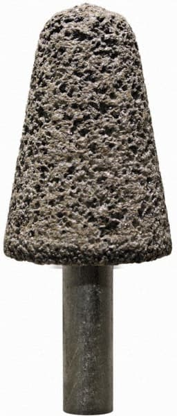 Tru-Maxx - 3/4" Head Diam x 3/4" Thickness, A5, Tree End, Zirconia Alumina Mounted Point - Brown, Coarse Grade, 36 Grit, 45,000 RPM - Benchmark Tooling