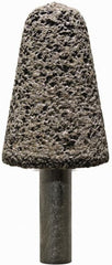 Tru-Maxx - 3/4" Head Diam x 3/4" Thickness, A5, Tree End, Zirconia Alumina Mounted Point - Brown, Coarse Grade, 36 Grit, 45,000 RPM - Benchmark Tooling
