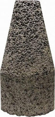 Tru-Maxx - Type 19, 2" Max Diam, 4" Head Thickness, 16 Grit Oval Cone - Zirconia Alumina, Coarse Grade, 5/8-11 Shank Thread - Benchmark Tooling