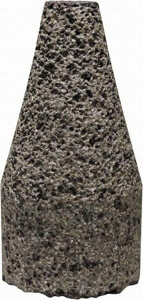 Tru-Maxx - Type 19, 1-1/2" Max Diam, 3" Head Thickness, 16 Grit Oval Cone - Zirconia Alumina, Coarse Grade, 3/8-24 Shank Thread - Benchmark Tooling