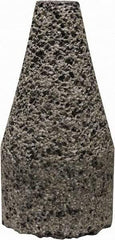 Tru-Maxx - Type 19, 1-1/2" Max Diam, 3" Head Thickness, 16 Grit Oval Cone - Zirconia Alumina, Coarse Grade, 3/8-24 Shank Thread - Benchmark Tooling