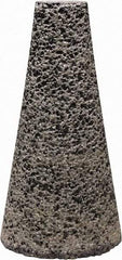 Tru-Maxx - Type 17, 2" Max Diam, 4" Head Thickness, 16 Grit Oval Cone - Zirconia Alumina, Coarse Grade, 5/8-11 Shank Thread - Benchmark Tooling