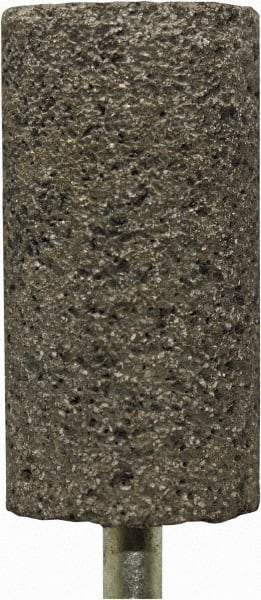 Tru-Maxx - 3/4" Head Diam x 2" Thickness, W208, Cylinder End, Zirconia Alumina Mounted Point - Brown, Coarse Grade, 24 Grit, 18,750 RPM - Benchmark Tooling