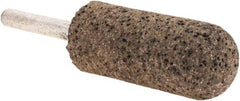 Tru-Maxx - 7/8" Head Diam x 2" Thickness, A11, Cylinder End, Zirconia Alumina Mounted Point - Brown, Coarse Grade, 60 Grit, 19,860 RPM - Benchmark Tooling
