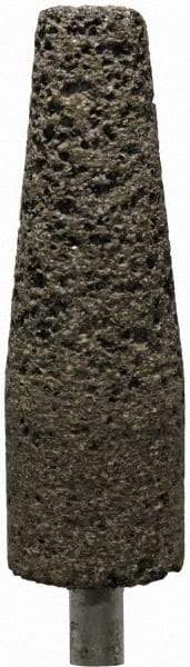 Tru-Maxx - 1" Head Diam x 2-3/4" Thickness, A3, Tree End, Zirconia Alumina Mounted Point - Brown, Coarse Grade, 24 Grit, 16,100 RPM - Benchmark Tooling