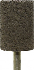 Tru-Maxx - 1" Head Diam x 1-1/2" Thickness, W221, Cylinder End, Zirconia Alumina Mounted Point - Brown, Coarse Grade, 24 Grit, 19,120 RPM - Benchmark Tooling