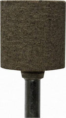 Tru-Maxx - 1" Head Diam x 1" Thickness, W220, Cylinder End, Zirconia Alumina Mounted Point - Gray, Coarse Grade, 80 Grit, 25,500 RPM - Benchmark Tooling
