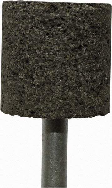 Tru-Maxx - 1" Head Diam x 1" Thickness, W220, Cylinder End, Zirconia Alumina Mounted Point - Brown, Medium Grade, 36 Grit, 25,500 RPM - Benchmark Tooling