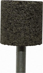 Tru-Maxx - 1" Head Diam x 1" Thickness, W220, Cylinder End, Zirconia Alumina Mounted Point - Brown, Coarse Grade, 24 Grit, 25,500 RPM - Benchmark Tooling