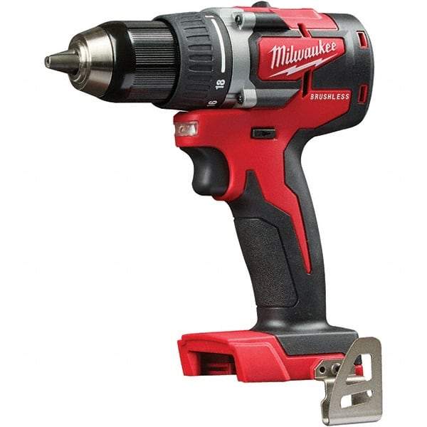 Milwaukee Tool - 18 Volt 1/2" Chuck Pistol Grip Handle Cordless Drill - 0-1800 RPM, Single-Sleeve Ratcheting Chuck, Reversible, Lithium-Ion Batteries Not Included - Benchmark Tooling