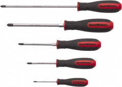 GearWrench - 5 Piece Phillips Screwdriver Set - Blade Sizes: Length 2-1/2, 3, 4 & 6, Bit Sizes: Philips #0 to #3 - Benchmark Tooling