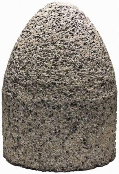 Tru-Maxx - Type 16, 2-3/4" Max Diam, 3-1/2" Head Thickness, 16 Grit Round Cone - Zirconia Alumina, Coarse Grade, 5/8-11 Shank Thread - Benchmark Tooling