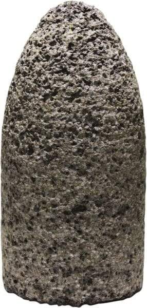 Tru-Maxx - Type 16, 1-1/2" Max Diam, 3" Head Thickness, 16 Grit Round Cone - Zirconia Alumina, Coarse Grade, 5/8-11 Shank Thread - Benchmark Tooling