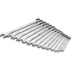 SK - 14 Piece, Combination Wrench Set - Metric System of Measurement, Chrome Finish - Benchmark Tooling