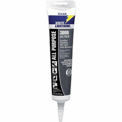 White Lightning - 5.5 oz Tube Clear Acrylic & Latex Sealant - -30 to 180°F Operating Temp, 45 min Tack Free Dry Time, 5 to 7 Days Full Cure Time - Benchmark Tooling