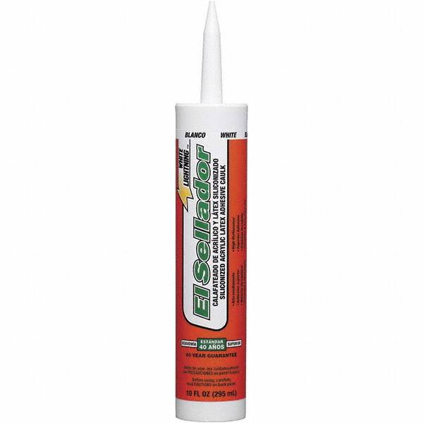 White Lightning - 10 oz Tube White Acrylic & Latex Sealant - -30 to 180°F Operating Temp, 30 min Tack Free Dry Time, 5 to 7 Days Full Cure Time - Benchmark Tooling