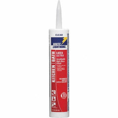 White Lightning - 10 oz Tube Clear Acrylic & Latex Sealant - -30 to 180°F Operating Temp, 45 min Tack Free Dry Time, 5 to 7 Days Full Cure Time - Benchmark Tooling