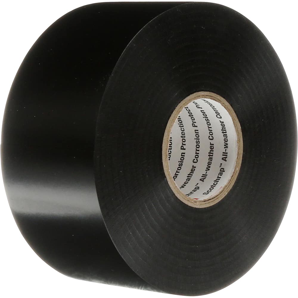 3M - Electrical Tape; Width (Inch): 1-1/2 ; Length Range: 48" and Longer ; Color: Black ; Material Type: Vinyl ; Length (Feet): 100 ; Thickness (mil): 10 - Exact Industrial Supply