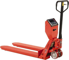Vestil - 5,000 Lb Capacity, 7-1/2" Lift Scale Pallet Truck - 3" Min Lift Height, 48" Fork Length x 22-3/8" Fork Width, 22-1/2" Overall Width - Benchmark Tooling