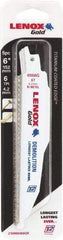 Lenox - 6" Long x 7/8" Thick, Bi-Metal Reciprocating Saw Blade - Tapered Profile, 6 TPI, Toothed Edge, Universal Shank - Benchmark Tooling