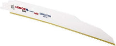 Lenox - 9" Long x 7/8" Thick, Bi-Metal Reciprocating Saw Blade - Tapered Profile, 10 TPI, Toothed Edge, Universal Shank - Benchmark Tooling