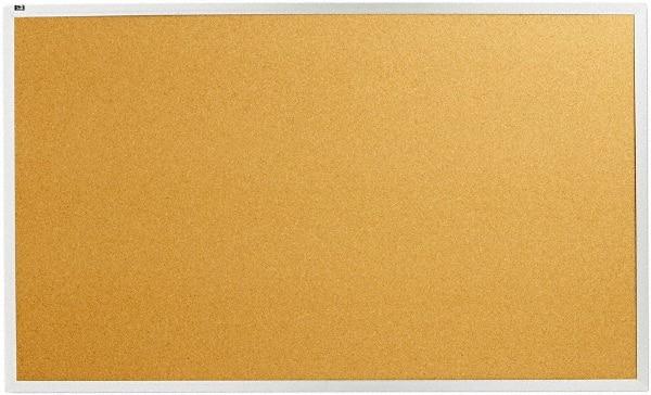 Quartet - 60" Wide x 36" High Open Cork Bulletin Board - Natural Cork over Fiberboard, Aluminum Frame - Benchmark Tooling