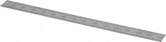 SPI - 6" Long, 1/64, 1/32" and 0.5, 1mm Graduation, Flexible Steel Rule - English/Metric Graduation Style, 1/2" Wide, Silver, Satin Chrome Finish - Benchmark Tooling
