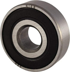 Nice - 7/16" Bore Diam, 1-3/8" OD, Double Seal Semi Ground Extra Light Radial Ball Bearing - 7/16" Wide, 1 Row, Round Bore, 850 Lb Static Capacity, 940 Lb Dynamic Capacity - Benchmark Tooling
