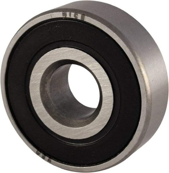 Nice - 1/2" Bore Diam, 1-3/8" OD, Double Seal Semi Ground Extra Light Radial Ball Bearing - 7/16" Wide, 1 Row, Round Bore, 850 Lb Static Capacity, 940 Lb Dynamic Capacity - Benchmark Tooling