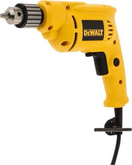 DeWALT - 3/8" Keyed Chuck, 2,800 RPM, Pistol Grip Handle Electric Drill - 7 Amps, 120 Volts, Reversible - Benchmark Tooling