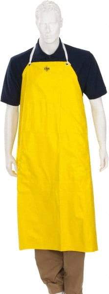 MCR Safety - 35 x 45" General Purpose Bib Apron - Neoprene & Nylon, 19.88 oz Material, Yellow, Tie Closure, Flame Resistant - Benchmark Tooling
