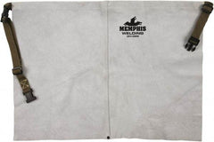 MCR Safety - 24 x 18" Flame Resistant/Retardant & Welding Waist Apron - Leather, 14 oz Material, Gray - Benchmark Tooling