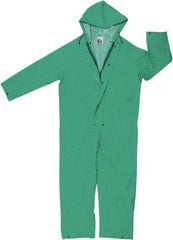 MCR Safety - Size 4XL, Green, Rain Coverall - 60" Chest, Snap Ankle, Take Up Snaps Wrist - Benchmark Tooling