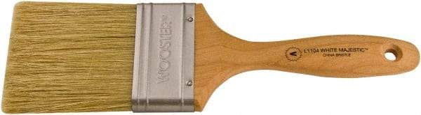 Wooster Brush - 2-1/2" Flat Hog Varnish Brush - 3-3/16" Bristle Length, 6-1/2" Maple Beavertail Handle - Benchmark Tooling