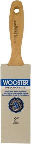 Wooster Brush - 2" Flat Hog Varnish Brush - 3-3/16" Bristle Length, 6-1/2" Maple Beavertail Handle - Benchmark Tooling