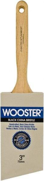 Wooster Brush - 3" Angled Hog Sash Brush - 2-15/16" Bristle Length, 7-7/8" Maple Fluted Handle - Benchmark Tooling