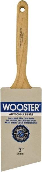 Wooster Brush - 3" Angled Hog Sash Brush - 3-7/16" Bristle Length, 8" Maple Fluted Handle - Benchmark Tooling