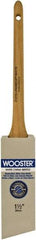 Wooster Brush - 1-1/2" Angled Hog Sash Brush - 2-7/16" Bristle Length, 6-1/2" Maple Rattail Handle - Benchmark Tooling
