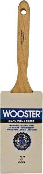 Wooster Brush - 3" Flat Hog Sash Brush - 3-7/16" Bristle Length, 6-1/8" Maple Fluted Handle - Benchmark Tooling