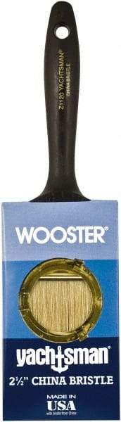 Wooster Brush - 2-1/2" Flat Hog Varnish Brush - 2-11/16" Bristle Length, 6-1/4" Plastic Beavertail Handle - Benchmark Tooling