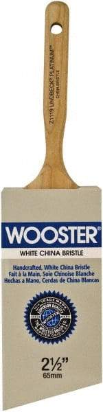 Wooster Brush - 2-1/2" Angled Hog Varnish Brush - 2-15/16" Bristle Length, 6-1/2" Maple Dowel Handle - Benchmark Tooling