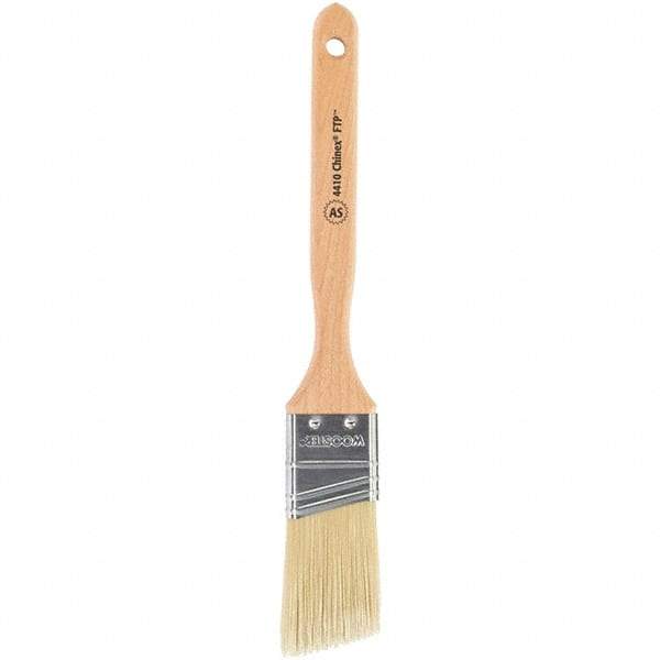 Wooster Brush - 1-1/2" Angled Synthetic Sash Brush - 2-7/16" Bristle Length, 7-7/8" Maple Fluted Handle - Benchmark Tooling