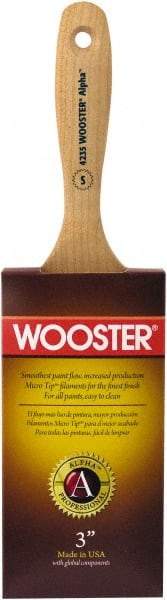 Wooster Brush - 3" Oval Synthetic Varnish Brush - 3-7/16" Bristle Length, 6-1/4" Maple Beavertail Handle - Benchmark Tooling