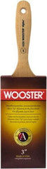 Wooster Brush - 3" Oval Synthetic Varnish Brush - 3-7/16" Bristle Length, 6-1/4" Maple Beavertail Handle - Benchmark Tooling