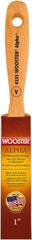 Wooster Brush - 1" Flat Synthetic Varnish Brush - 2-3/16" Bristle Length, 6-1/2" Maple Beavertail Handle - Benchmark Tooling