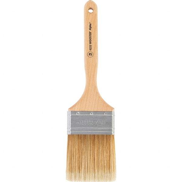 Wooster Brush - 3" Flat Synthetic Sash Brush - 3-3/16" Bristle Length, 7-7/8" Maple Fluted Handle - Benchmark Tooling