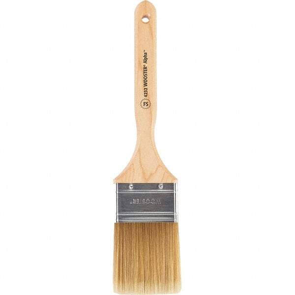 Wooster Brush - 2-1/2" Flat Synthetic Sash Brush - 2-15/16" Bristle Length, 7-7/8" Maple Fluted Handle - Benchmark Tooling