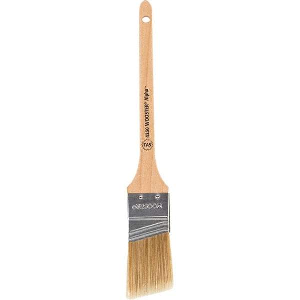 Wooster Brush - 1-1/2" Angled Synthetic Sash Brush - 2-3/16" Bristle Length, 8" Maple Rattail Handle - Benchmark Tooling